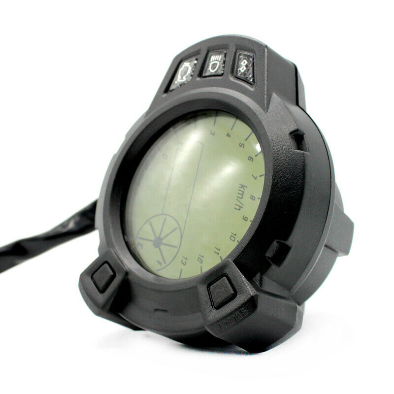 DC 12V Motorcycle 7 Color LCD Digital Speedometer Tachometer Odometer Gauge Km/h