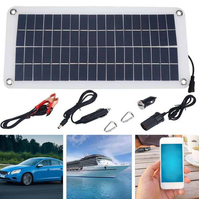 10.5W 18V Car Phone Solar Panel Charger For Car/Boat/Motor Battery New