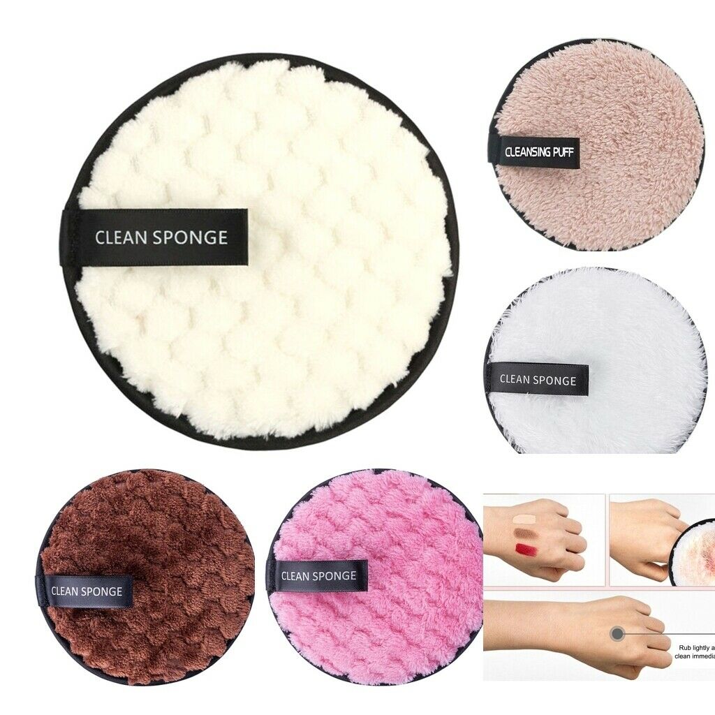 6 Pieces Cloth Rounds Face Eye Makeup Remover Pads Washable Facial Cleansing