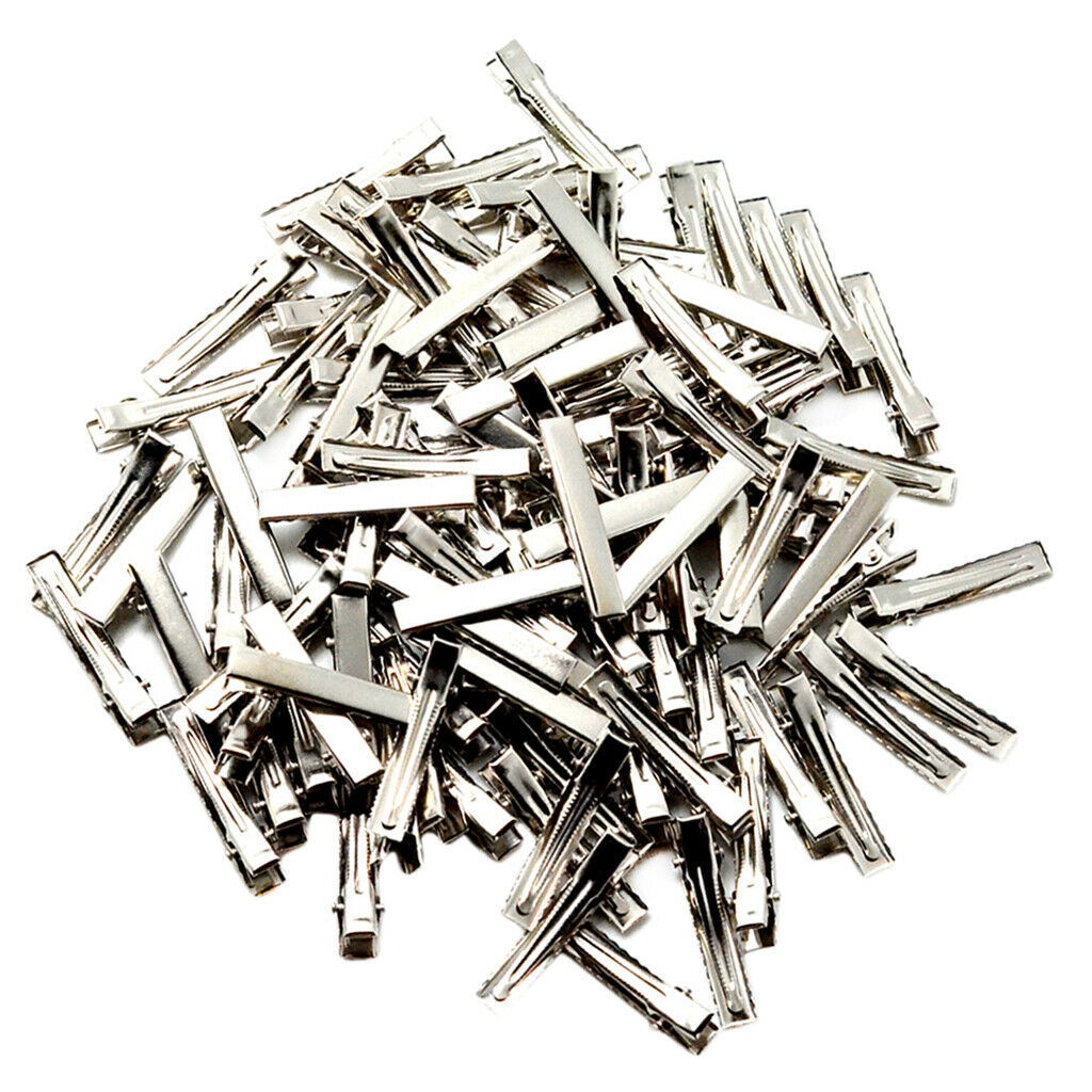 30/100 pack flat single prong alligator hair clips DIY bows 4 cm (100 pack)