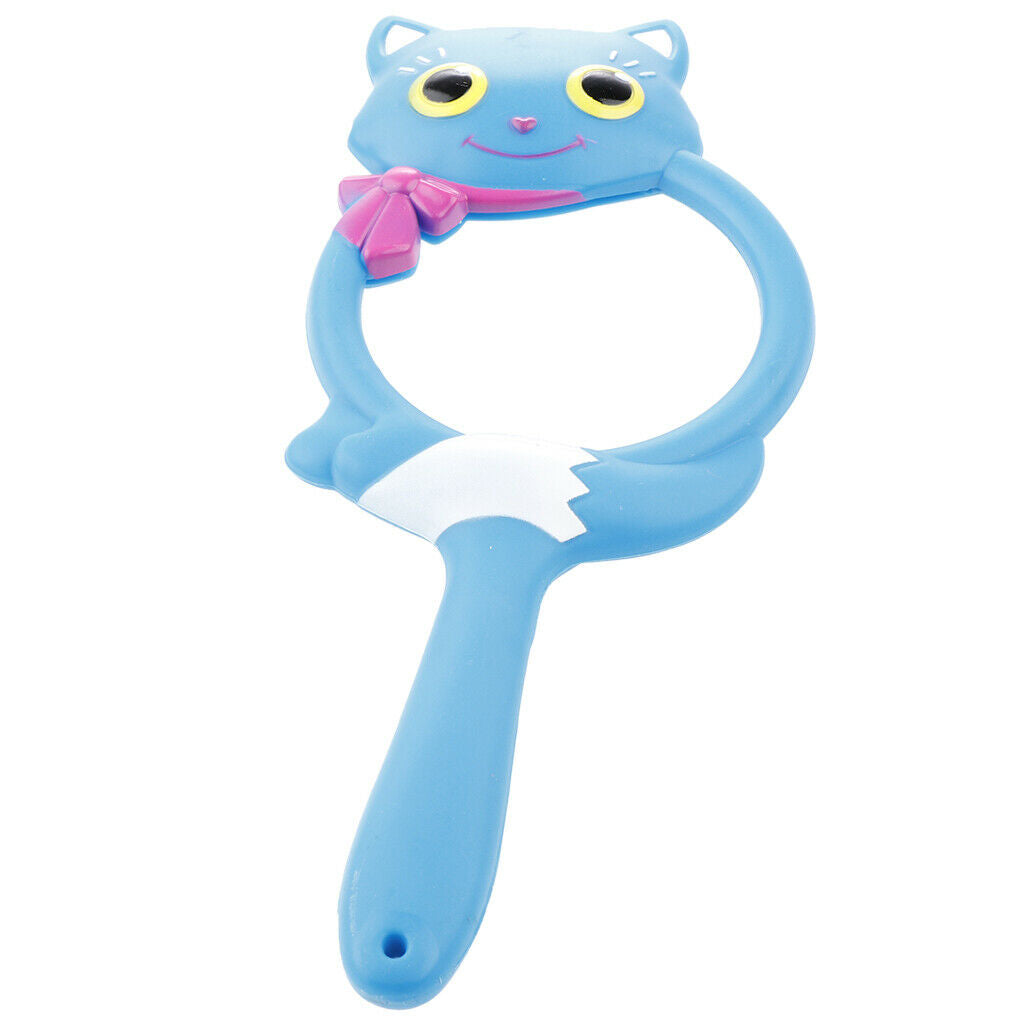 Handheld Kids Blue Cat Pattern Magnifying Glasses Portable Reading Magnifiers