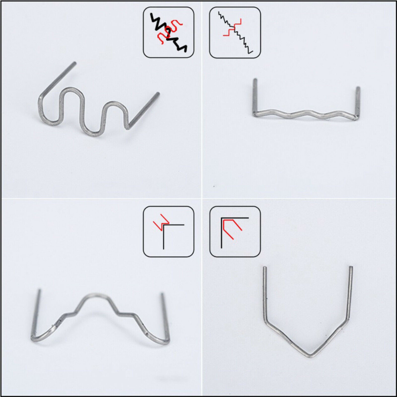 Hot Staples Car Damaged Bumper Plastic Welder Repair Kit Flat Staples 0.6mm