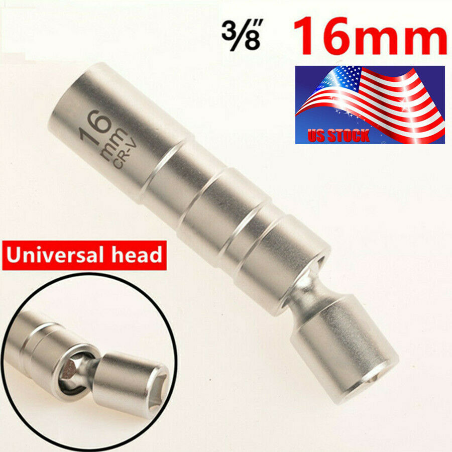 Short Style High Strength Spark Plug Socket Wrench 3/8 Drive 16MM Spark Plug US