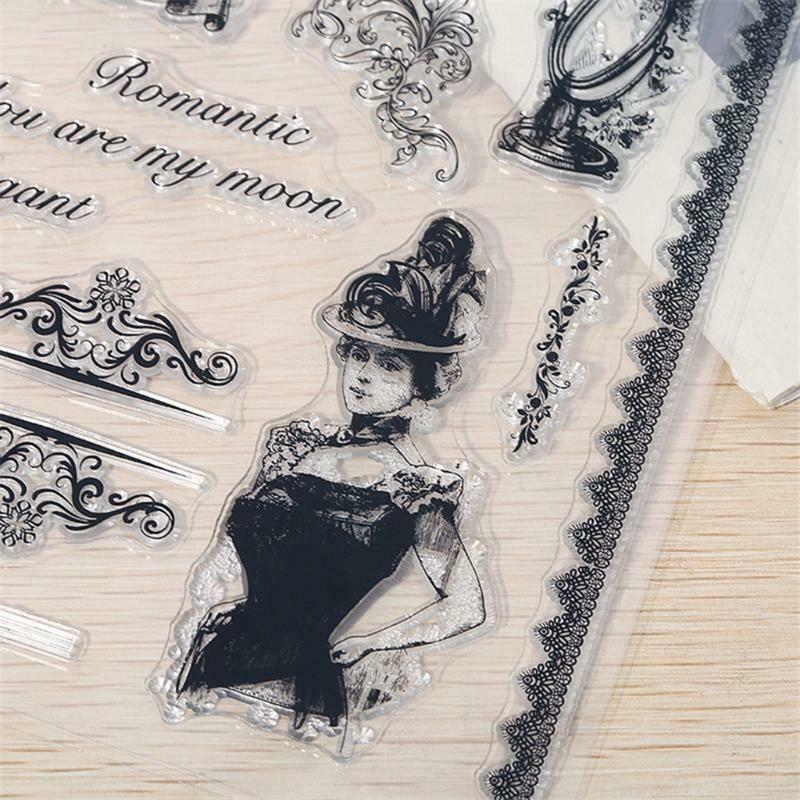 Lady Silicone Clear Seal Stamp DIY Scrapbooking Embossing Photo Album Decorative