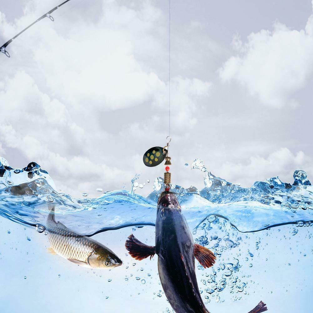 2pcs Spinner Bait Sequin Spoon Wobble Hook Artificial Bait Fishing Tackle @