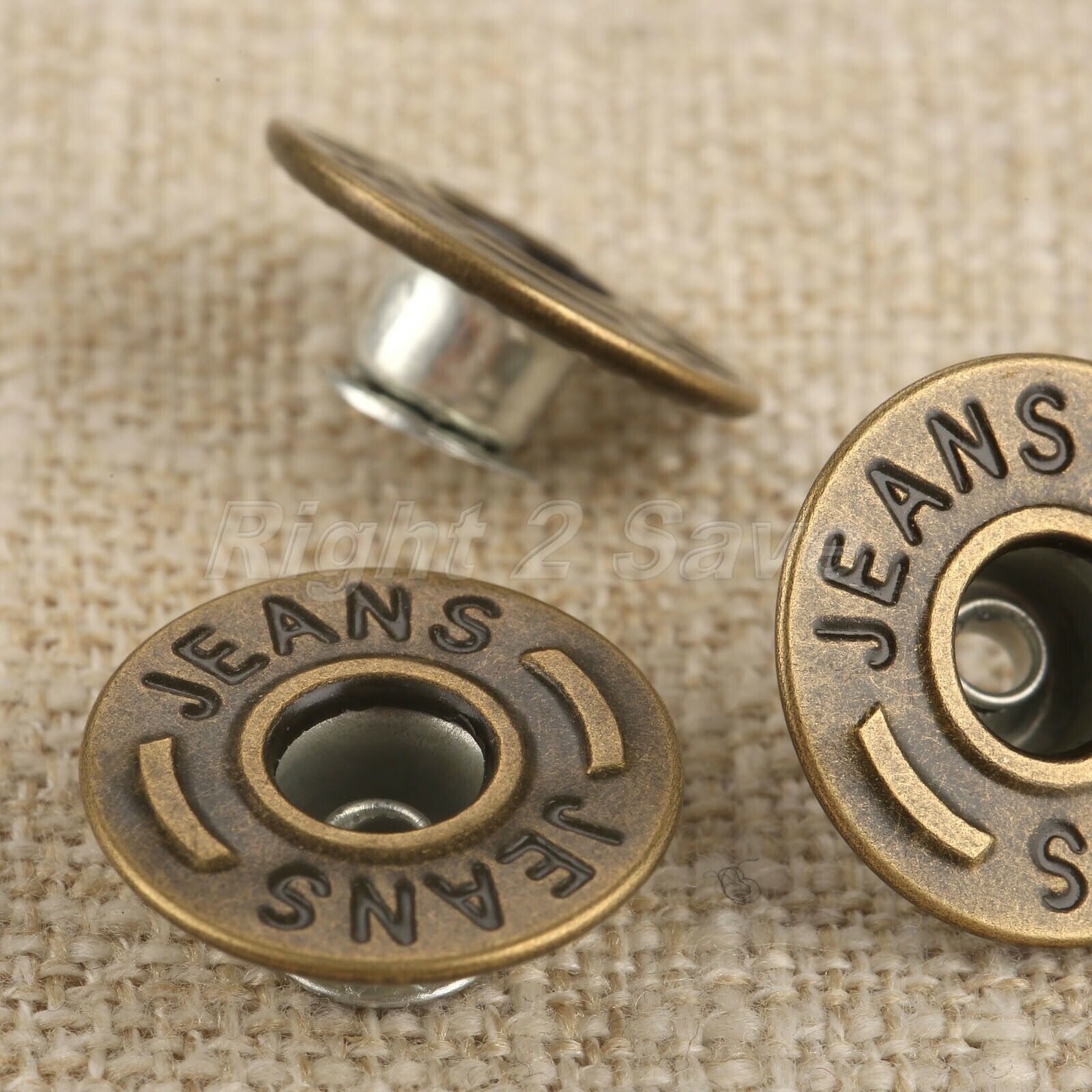 50Pcs 20mm Bronze Jeans Buttons Metal DIY Shank + 50 Nails For Jeans Fasterners