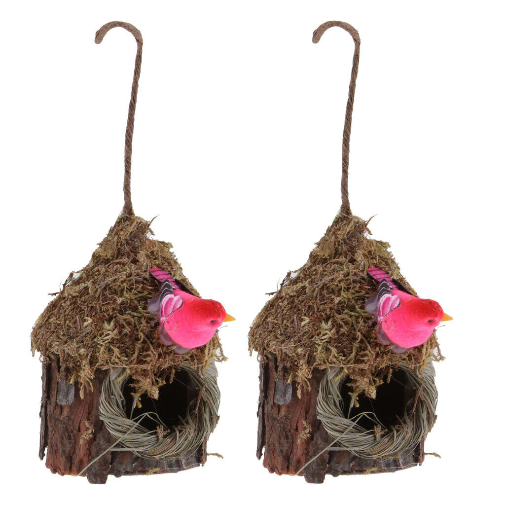 2 Pcs Natural Pet Bird Nest Canary Cockatiel Breeding Birdcage Cave Bed