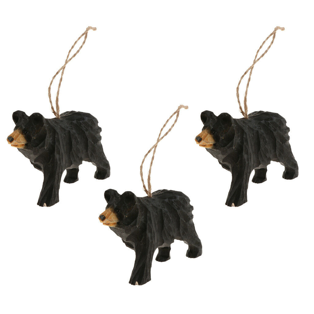 3pcs DIY Pendant Wood Bead Ornaments Necklace Charm Decor