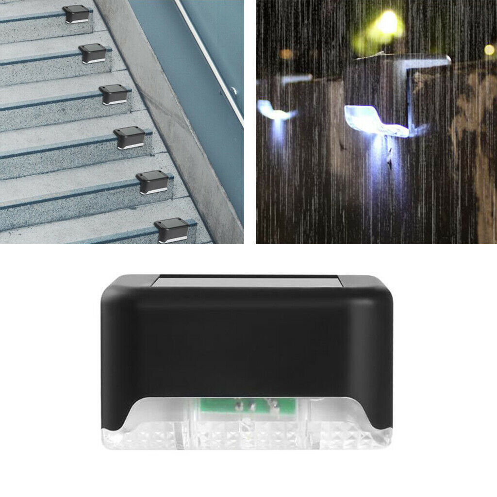 Solar Powered Step Lights Waterproof for Stairs Automatic Led Fence Lamp