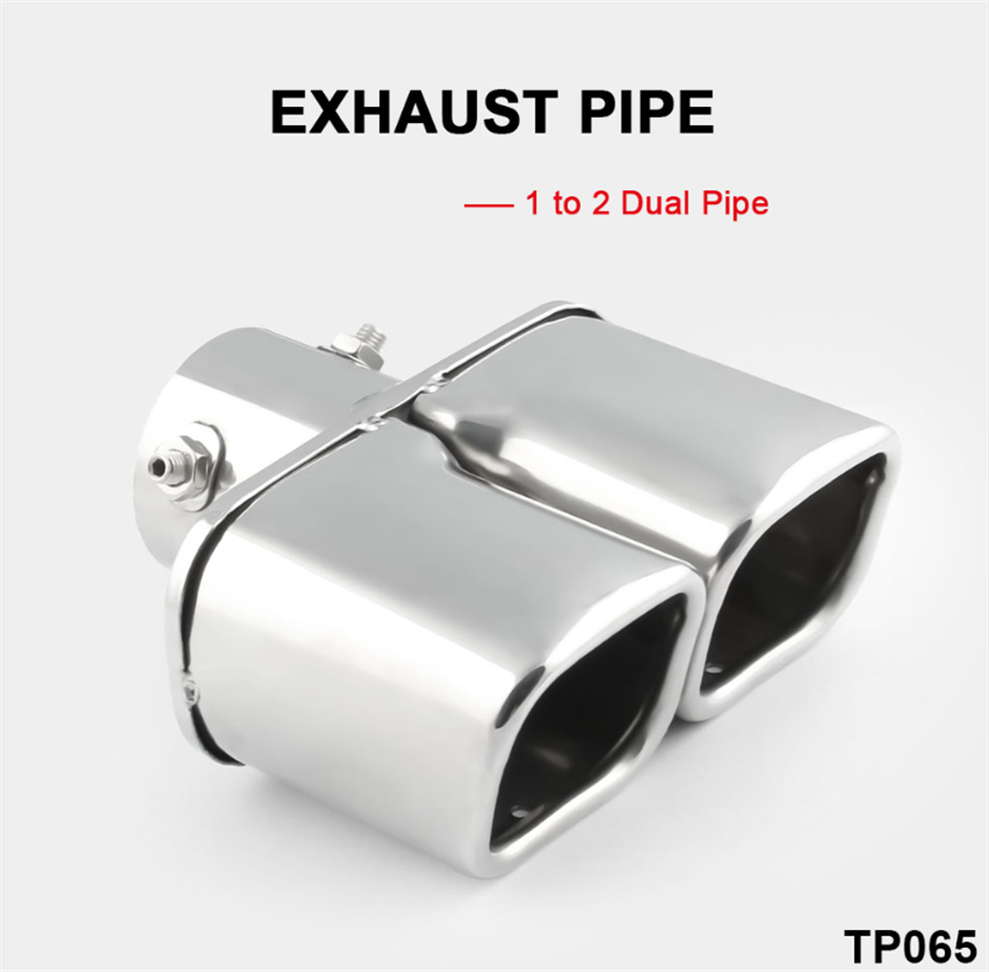 2.4"Stainless Steel 1to2 Twin Double Dual Straight Pipe Exhaust pipe Muffler tip