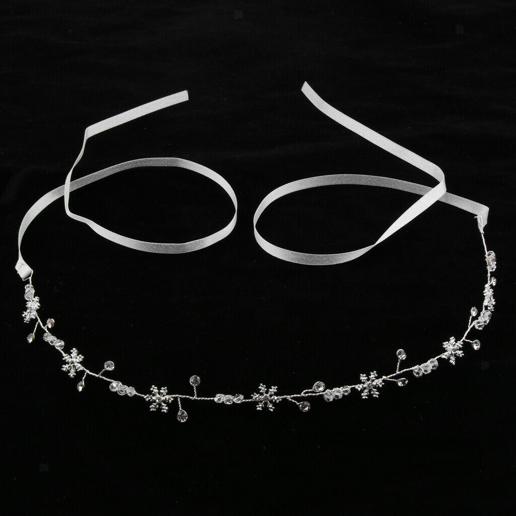 Wedding Bridal Floral Crystal Beads Headband Halo Prom Headpiece  Type 1