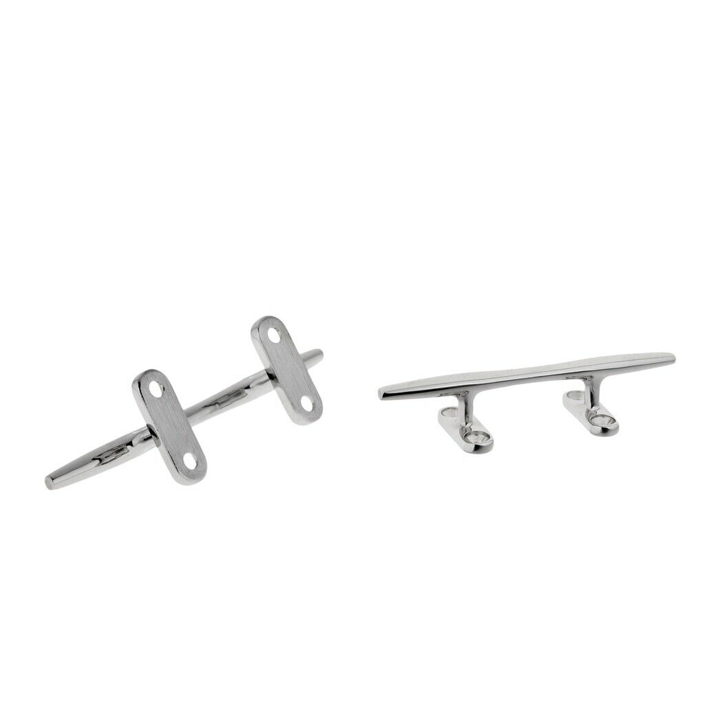 2pieces Stainless Steel Marine Boat Yacht Deck Dock Sleek Line Rope Cleat 8