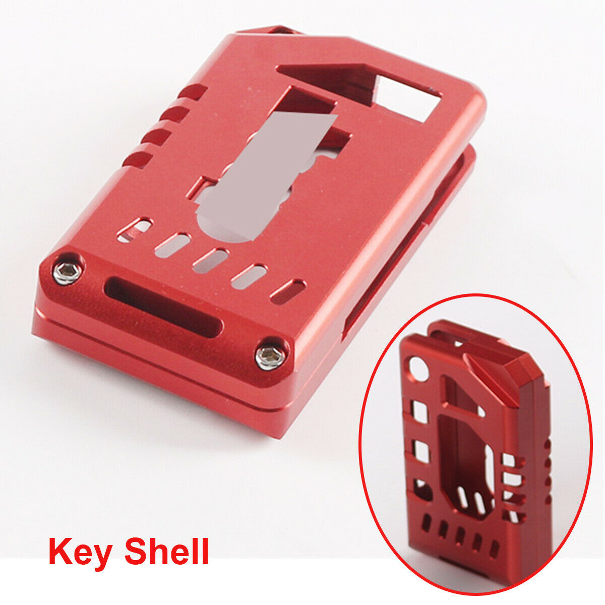 1 Piece Red Aluminum Car Key Shell Protection Cover For Jeep Wrangler JL 18-21