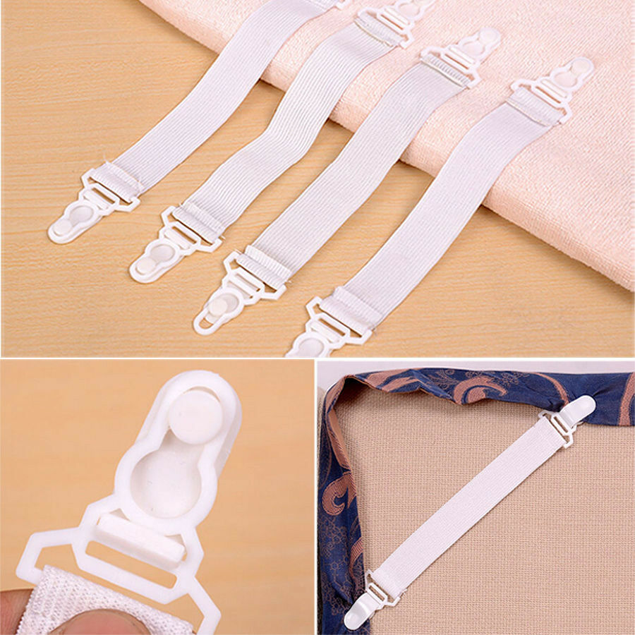 4pcs Fitted Bed Sheet Holder Grips Mattress Gripper Straps Clip Fastener H.l8