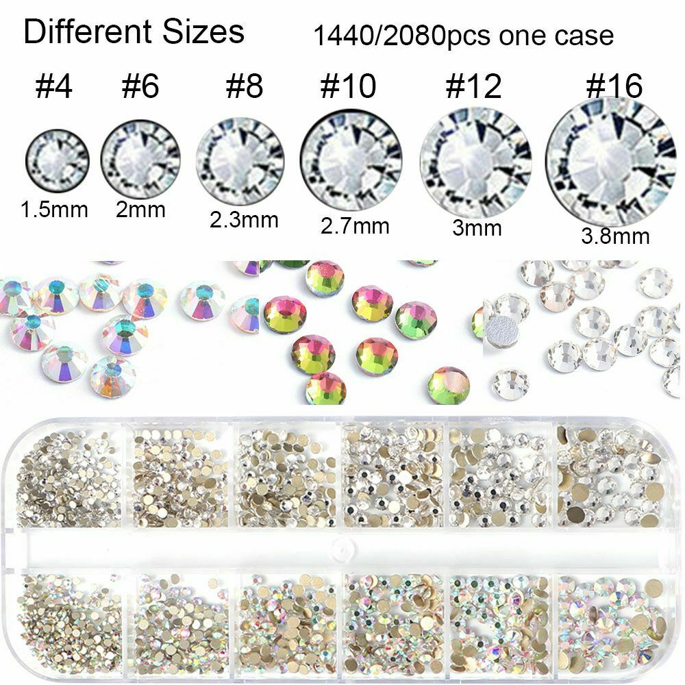 Nail Charms Stones Nail Rhinestones Aurora Flame White AB Crystal Nail Diamond