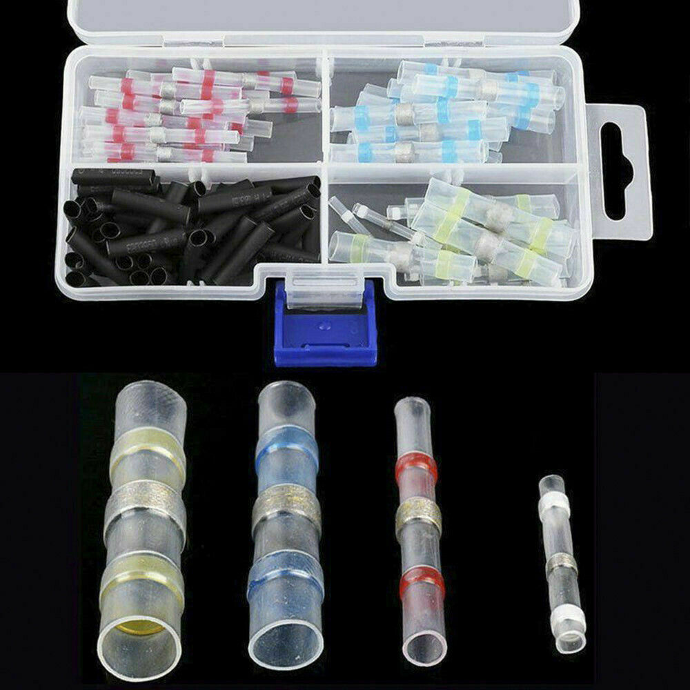 Waterproof 100PCS Solder Sleeve Heat Shrink Tube Wire Terminals Connector 4 Size