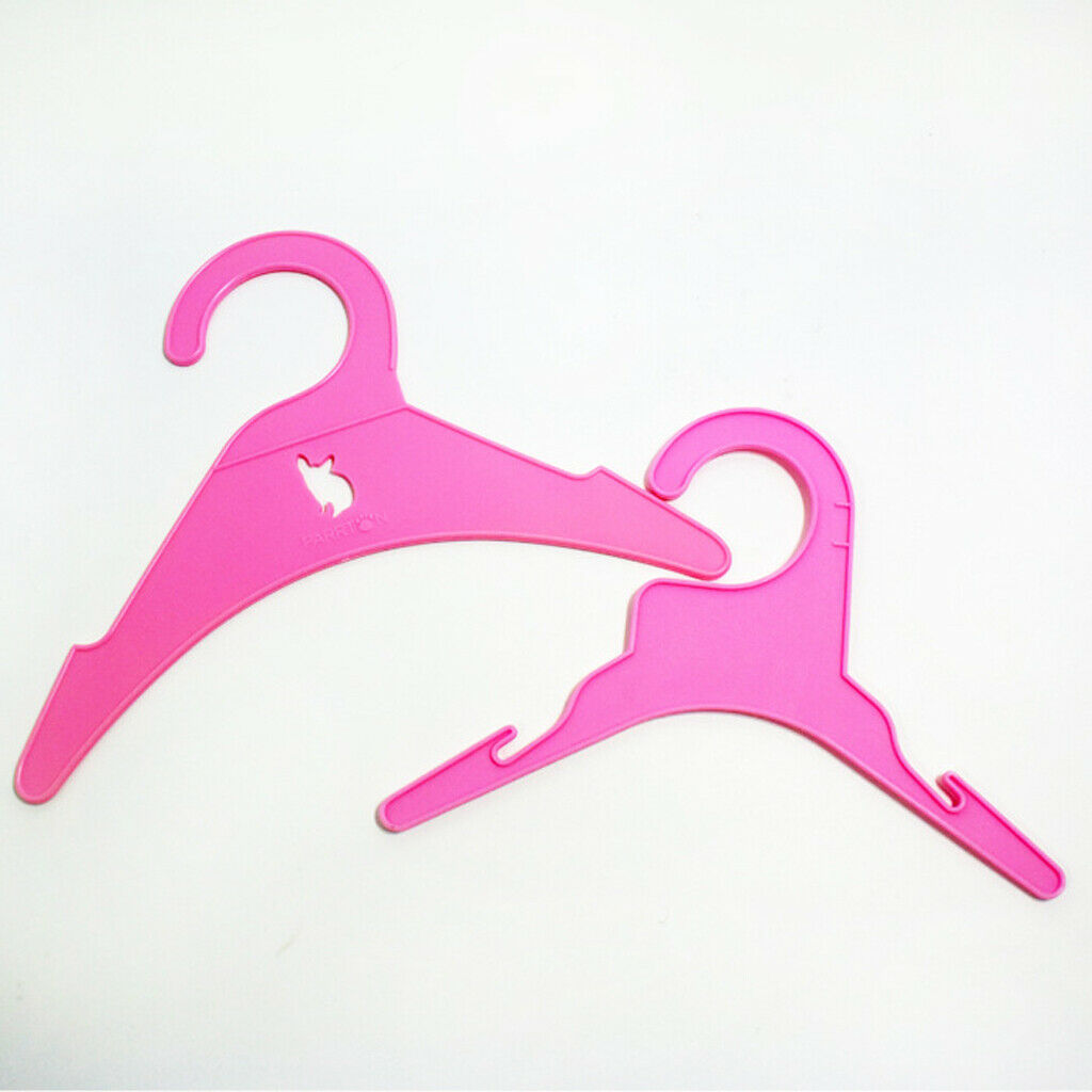 10x Plastic Pet Clothes Hangers for Dog Puppy Cat Clothing Garment 19cm