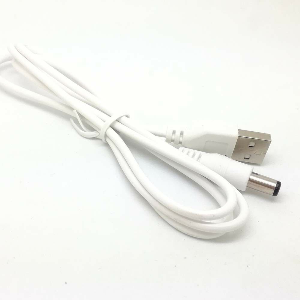 white PC Laptop USB Male to 5V DC 5.5mm x 2.1mm Barrel Connector Power Cable_tt