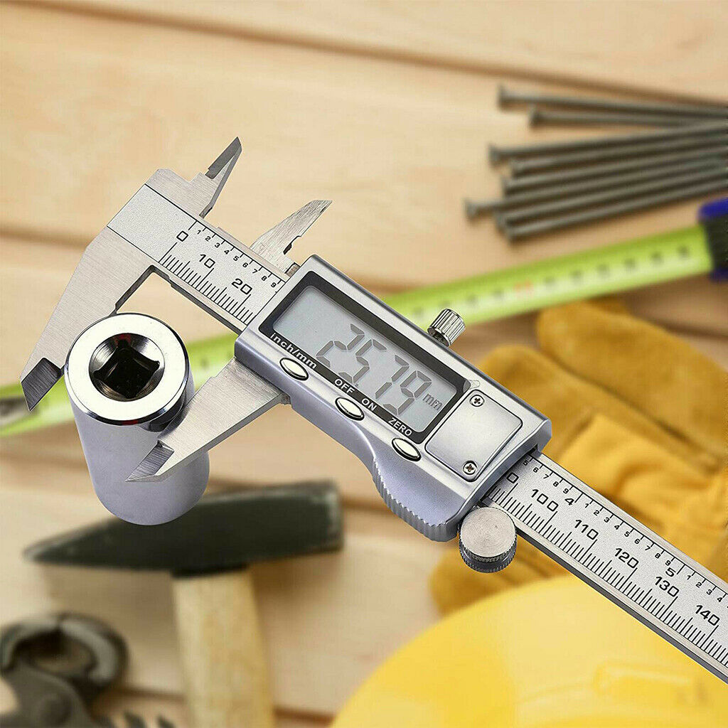 150mm/6''LCD Digital Vernier Caliper Stainless Steel MeasurementGauge Ruler Tool
