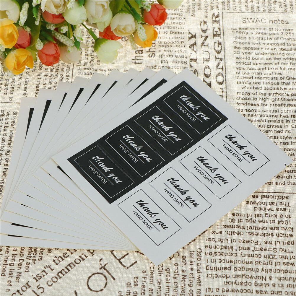 80pcs/set Thank You Kraft paper Stickers Wrapping Gift Bags Sealing Stick.l8