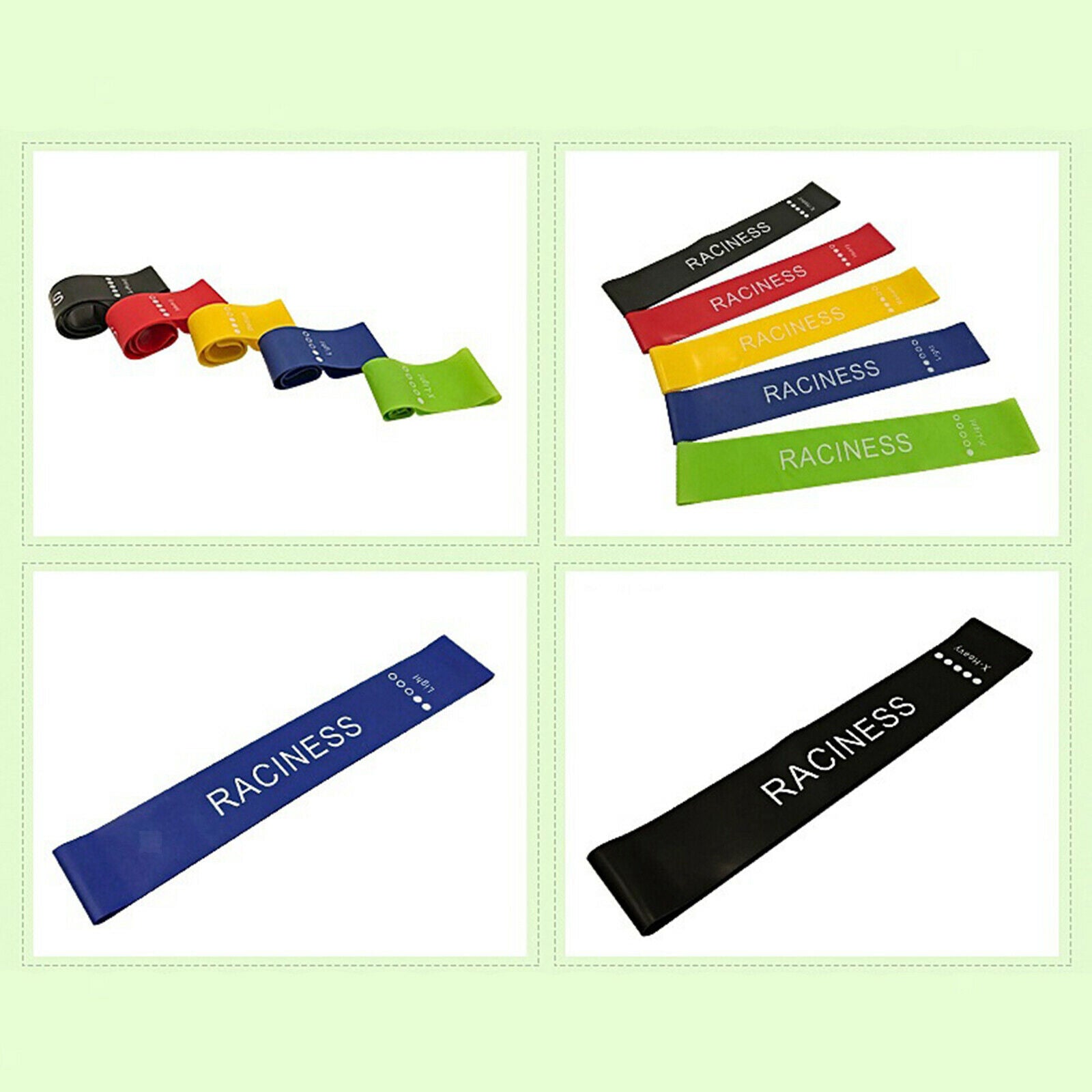 Set of 5 Resistance Bands Exercise Fitness Exercise Bands Stretch Fitness