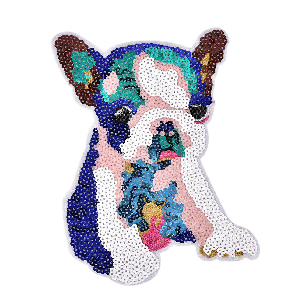 Dog Sequin Applique embroidered patch fabric clothes applique decoration c.l8