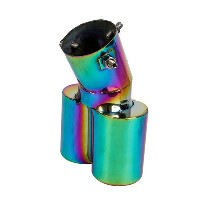 Car Stainless Steel Rear Dual Exhaust Pipe Tip Muffler Cover Tail Throat 63MM