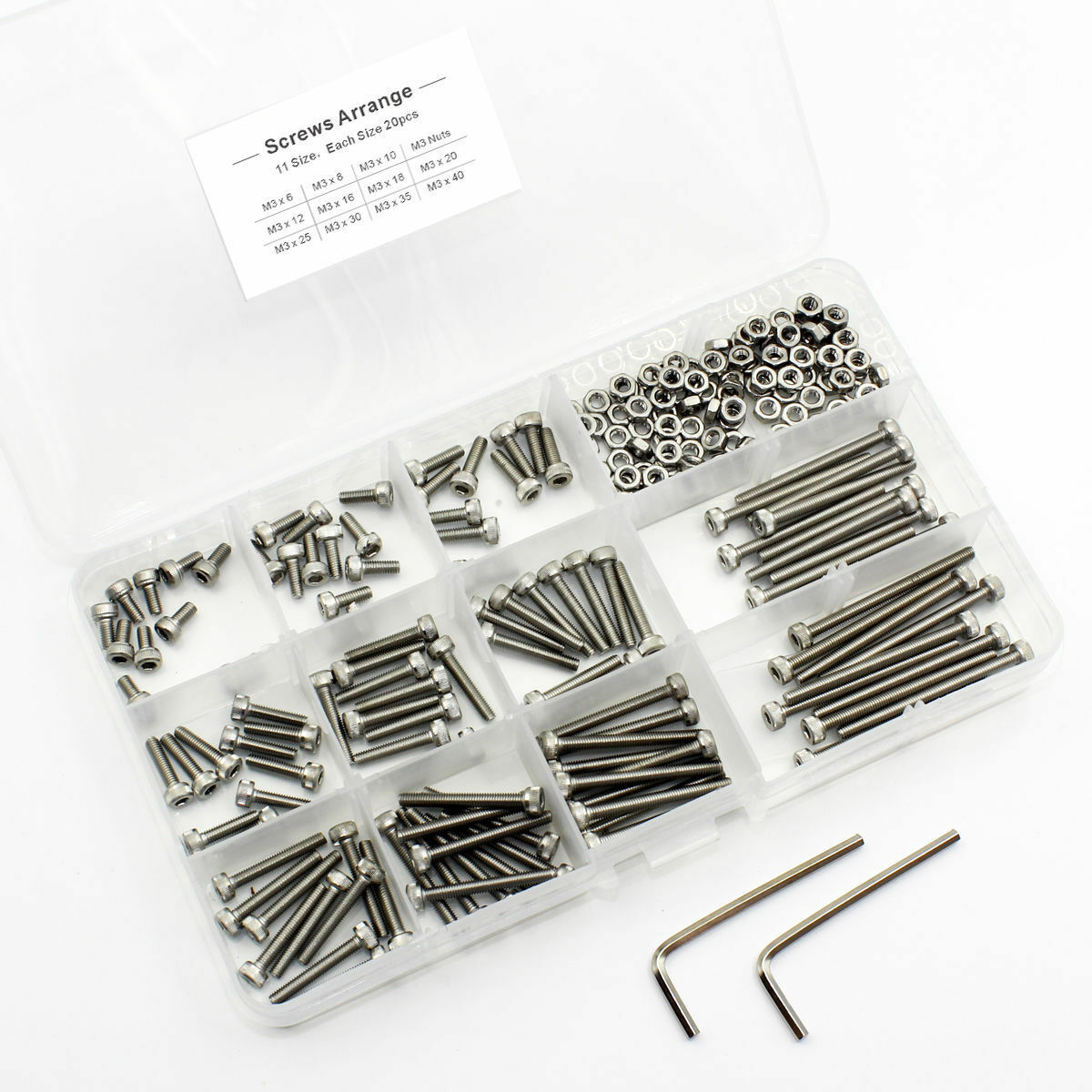 M3 A2 Stainless Steel Allen Bolt Socket Cap Screws  Screws Nuts Assortment Set