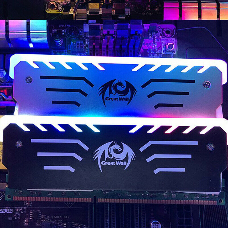 PC Memory RAM Cooler Cooling Vest Heat Sink 256 RGB Light Aluminum H_DD