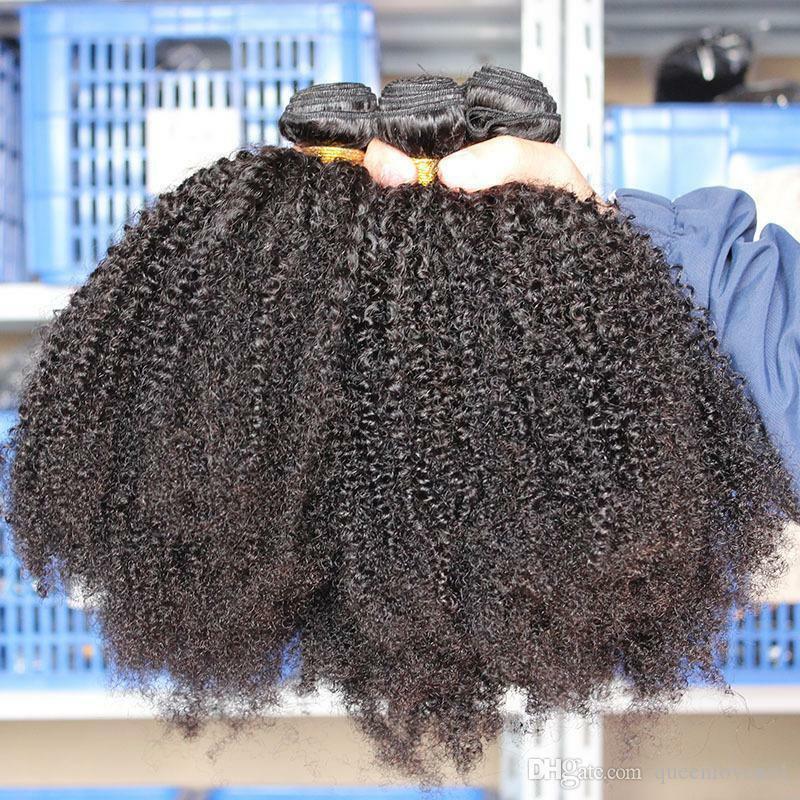 12" Mongolian Afro Kinky Curly Hair Weave 100% Virgin Human Hair Extensions 100g