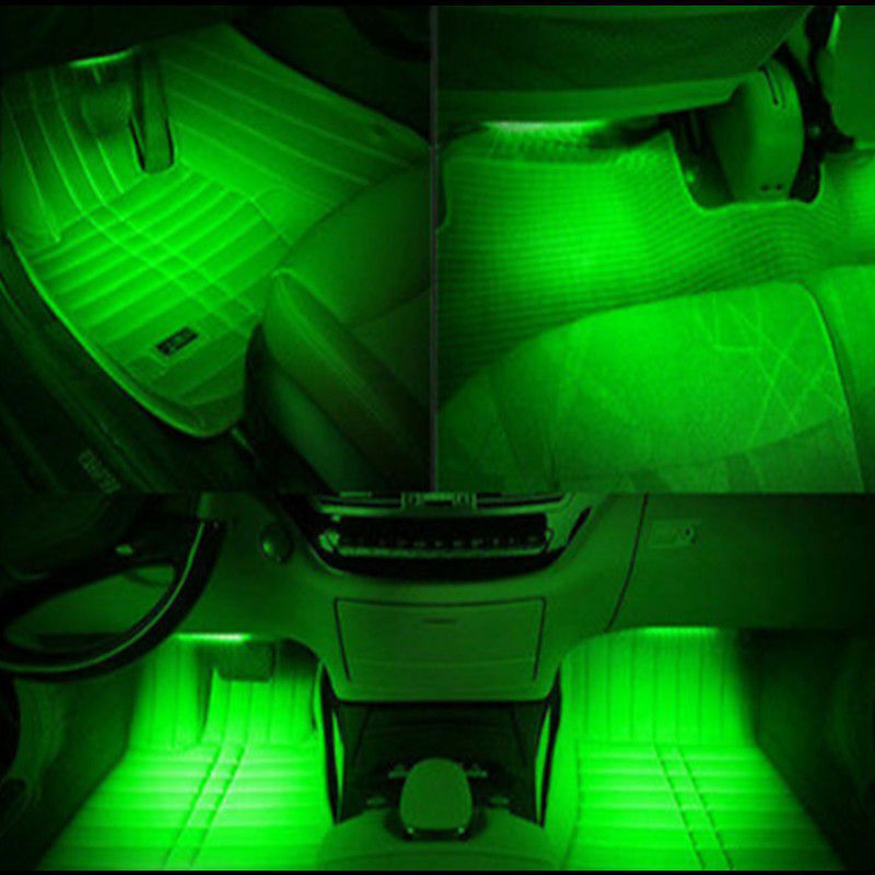2x Green 3 SMD LED Light strip 12V waterproof Car Motorcycle Gauge cup holder