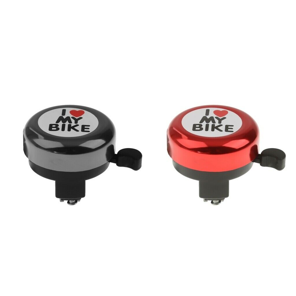 2 Pieces I Love My Bike Metal Handlebar Bicycle Bell Kid's Alarm Hooter