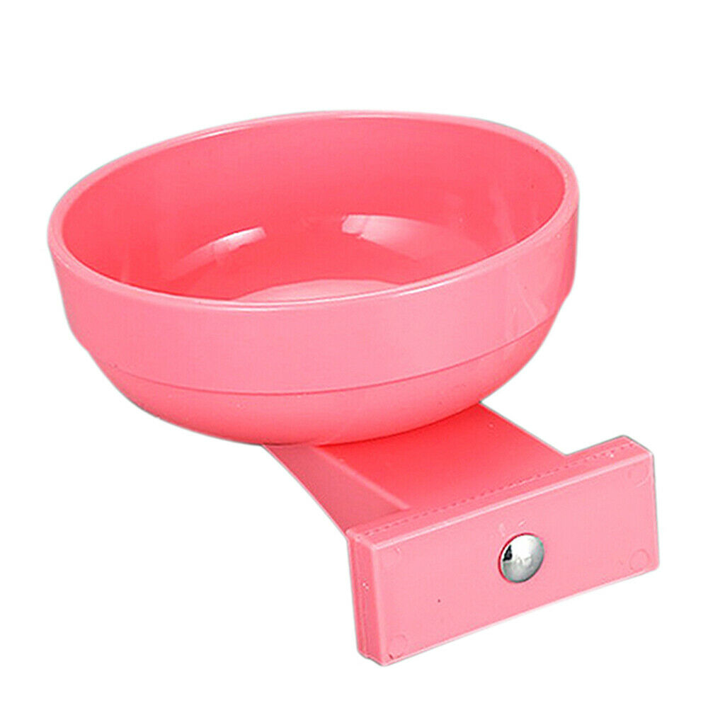 Pet Dog Cat Bowl Hang Stationary Cage Bowl Plastic Detachable Dog Bowl Pink