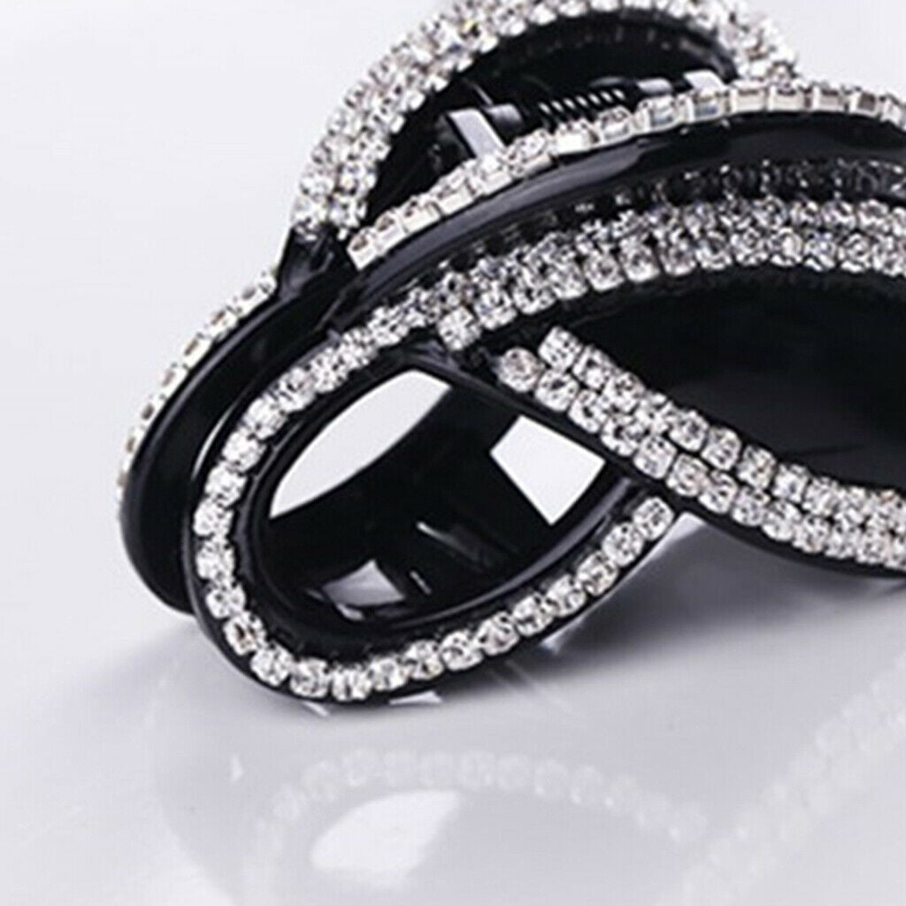 2 Pack Lady Geometric Hair Claw Crystal Hair Clip Jaw Make up Updo Tools