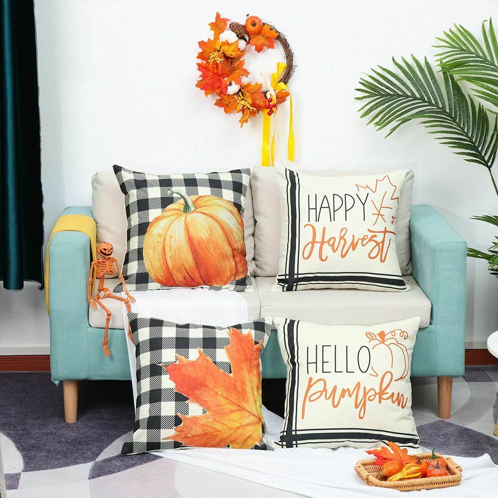 Pillowcases Happy Harvest Throw Cushion Case Autumn Decor Fall Pillow Covers