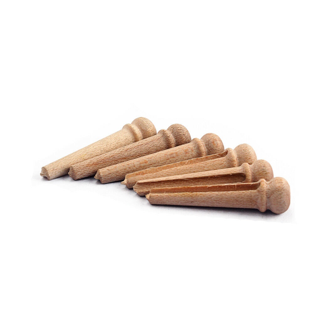 Maplewood Acoustic Guitar Parts Bridge End Pins fr Luthier Tool Set of 6 Red