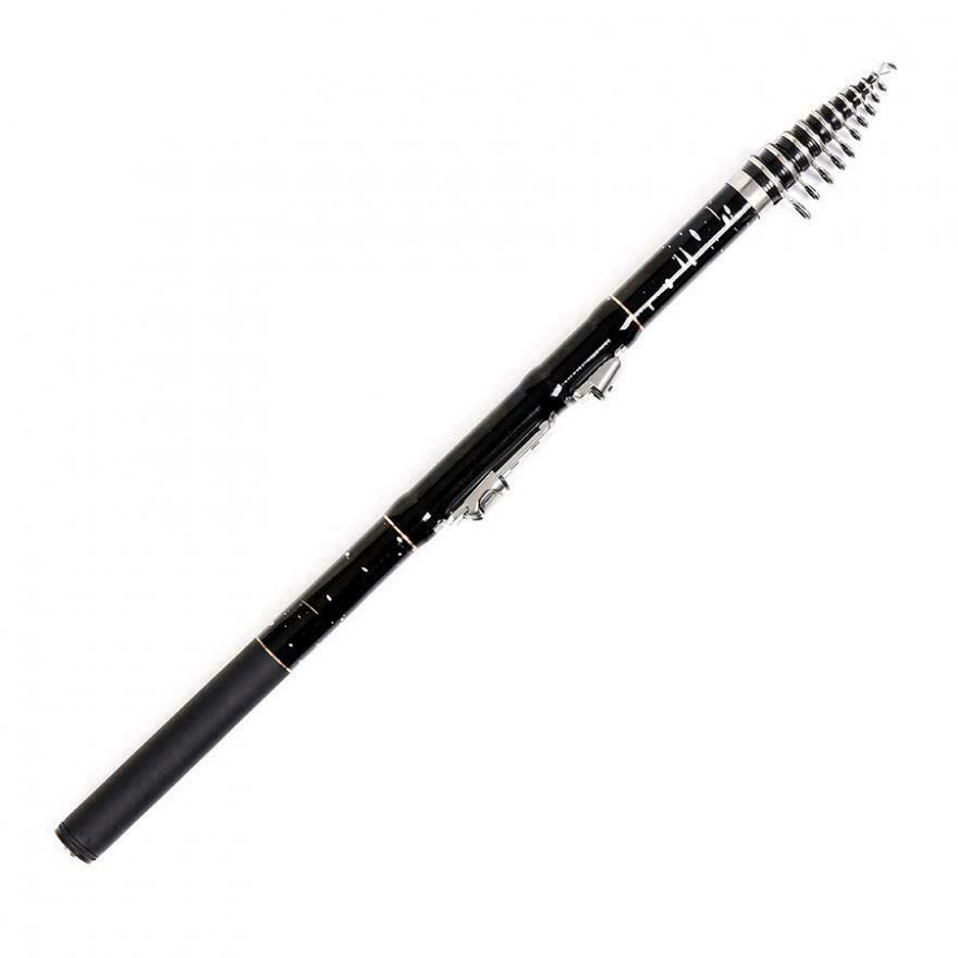 3.6m Black Telescopic Rock Carp Fishing Rod Carbon Fiber Surf Spinning Pole