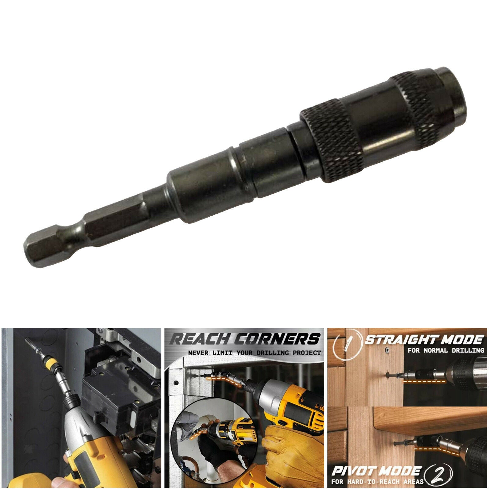 2Pcs Magnetic Screw Drill Tip Hex Shank Bit for Tight Spaces or Corners