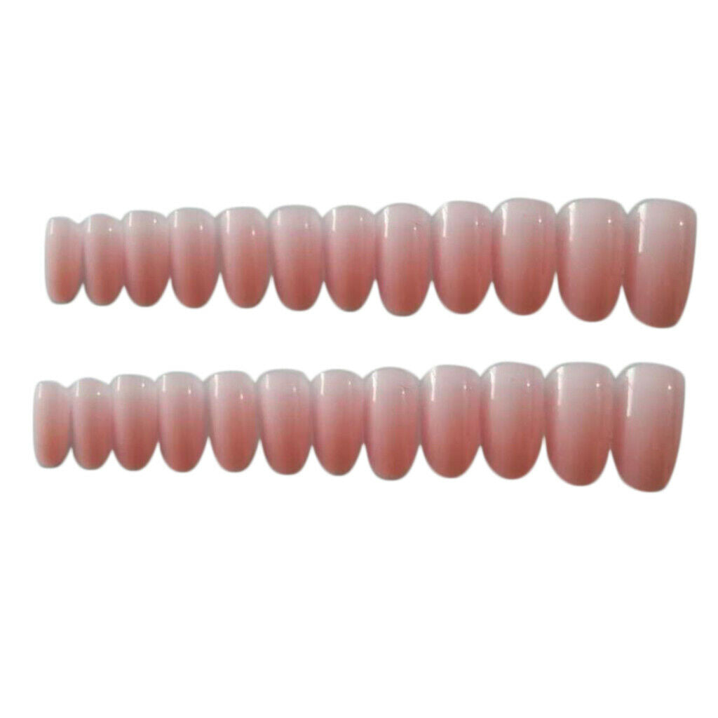 24 Pcs Full Cover Press On False Nails Art Tips Sets For Salon Daily Use