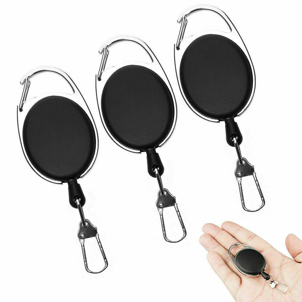 60CM Fly Fishing Tool Zinger Retractor Tool Carabiner Clip Nylon Cord *2