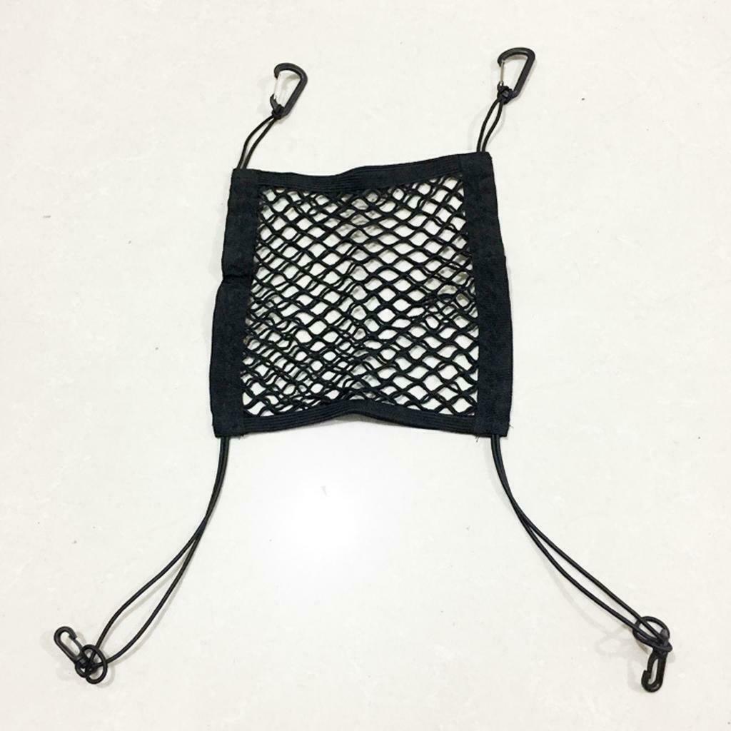 Universal Black Double Layer Car Seat Organizer Net Umbrella Holder Pocket