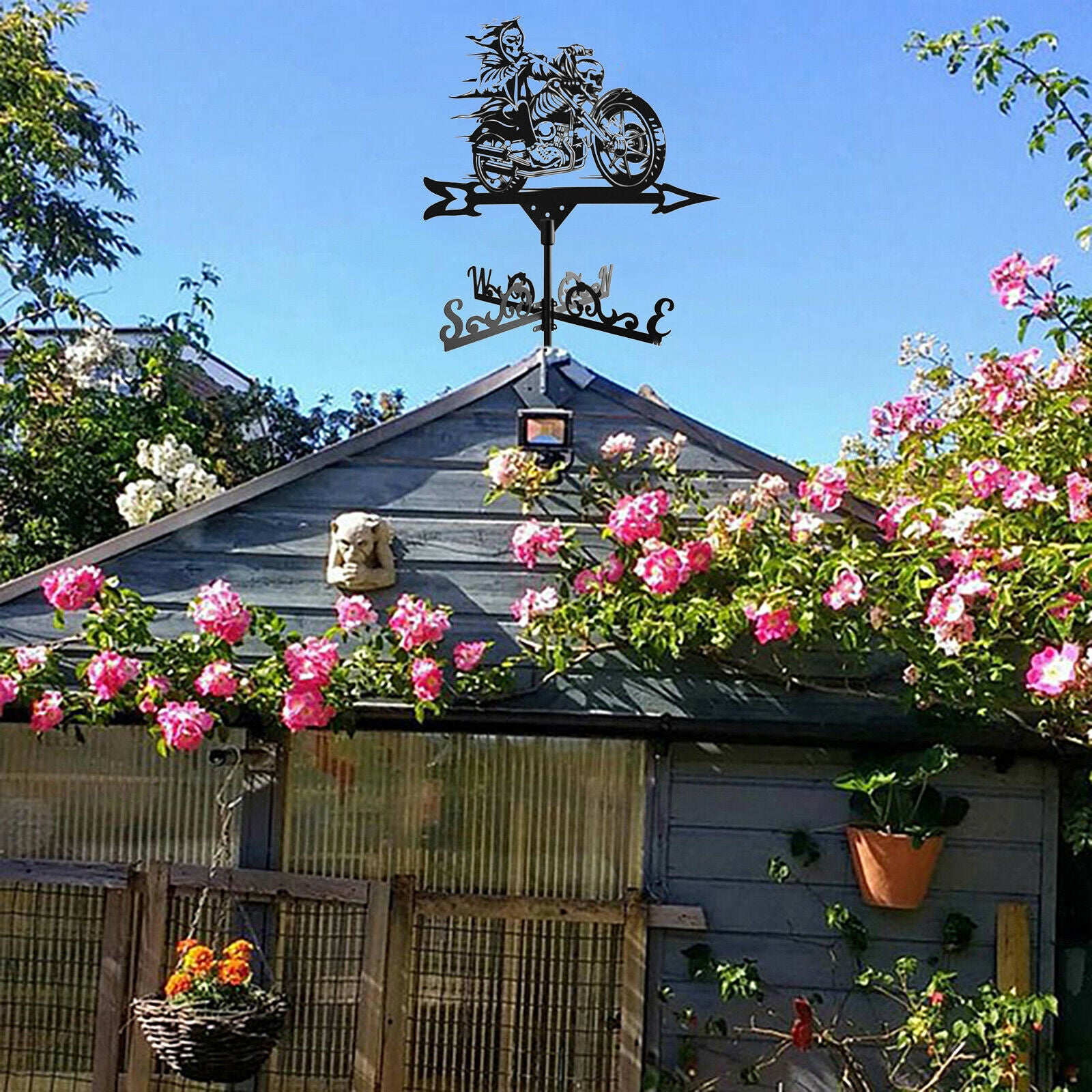Roof Retro Weathervane Grim Reaper Weather Vane Farm Scene Garden Stake Wind
