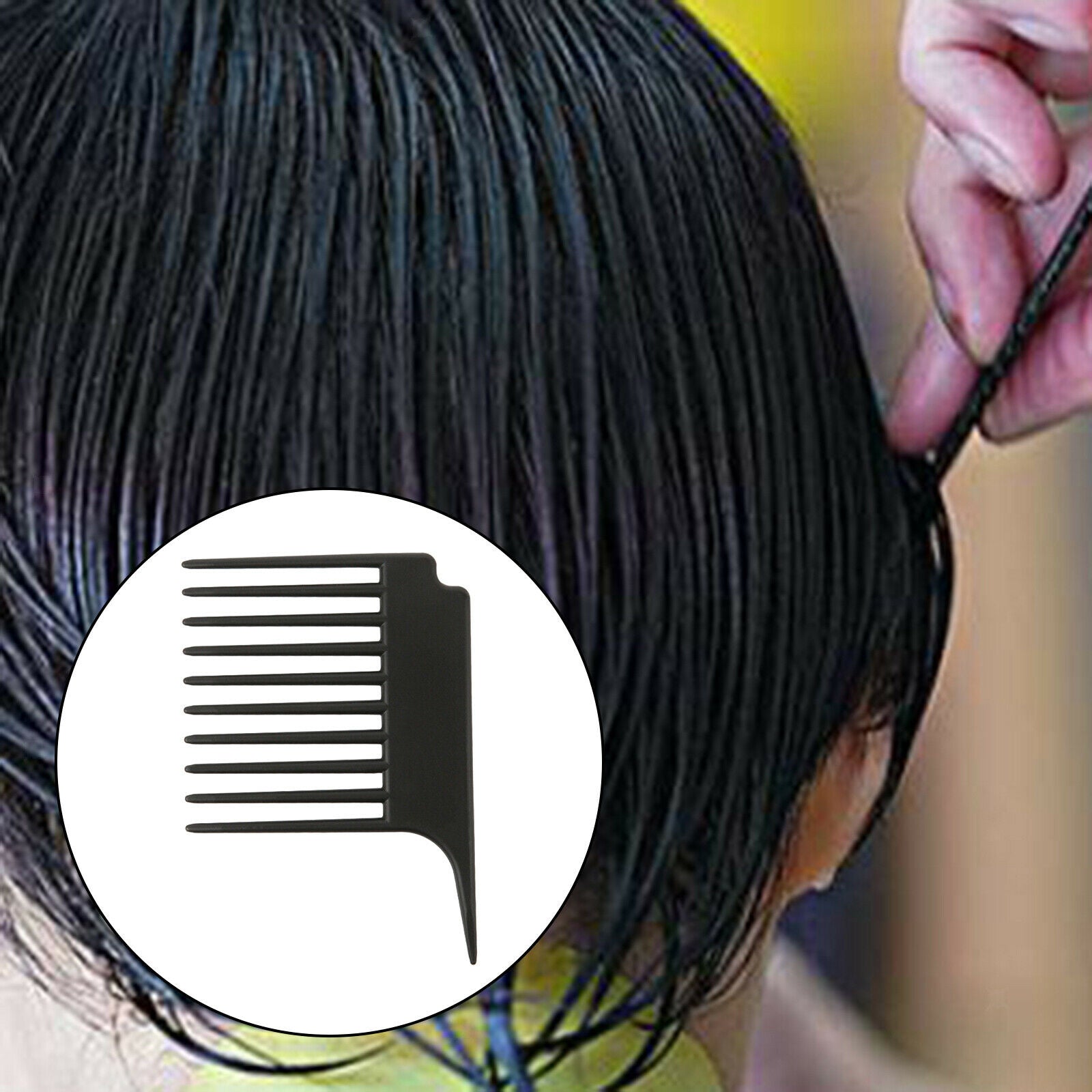 Pocket Male Oil Head Styling Hair Beard Comb Hairdresser Wide Tooth Black