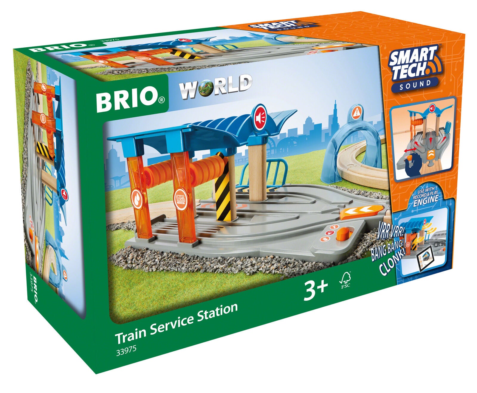 33975 BRIO Smart Tech Sound - Train Service Station Wooden Plastic Railway Train