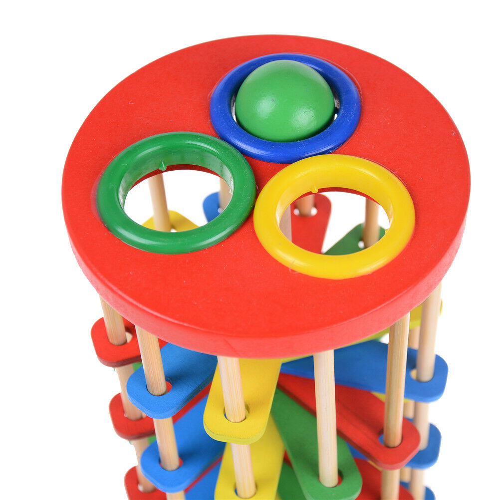 Pound And Roll Wooden Tower With Hammer Knock The Ball Roll Off Ladder KidsTBDA