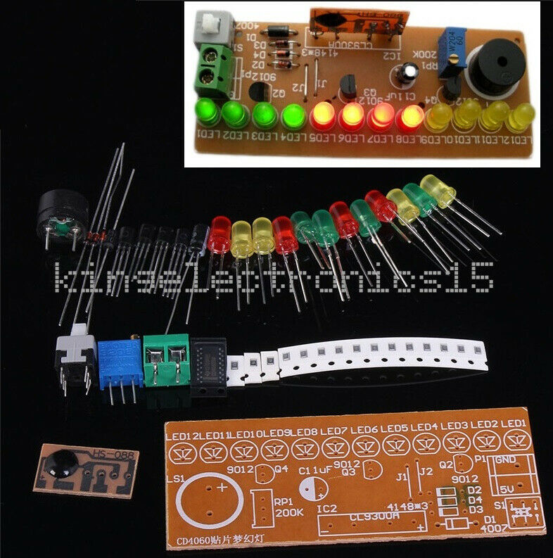 DIY Kits CD4060 Electronics SMD Music Fancy Lantern Suite SOP-16 5mm LED light
