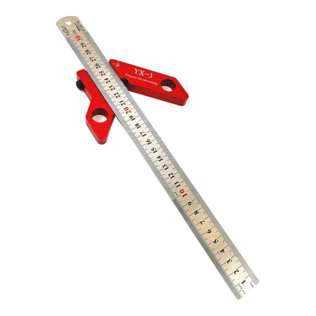 Woodworking Center Scriber 45 and 90 Degree Ruled Carpenter Ruler Gauge