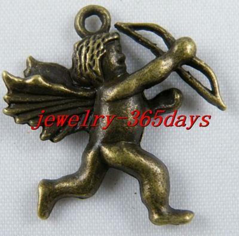 30pcs Bronze Color Angell Cupid Charms 28x27mm 11385