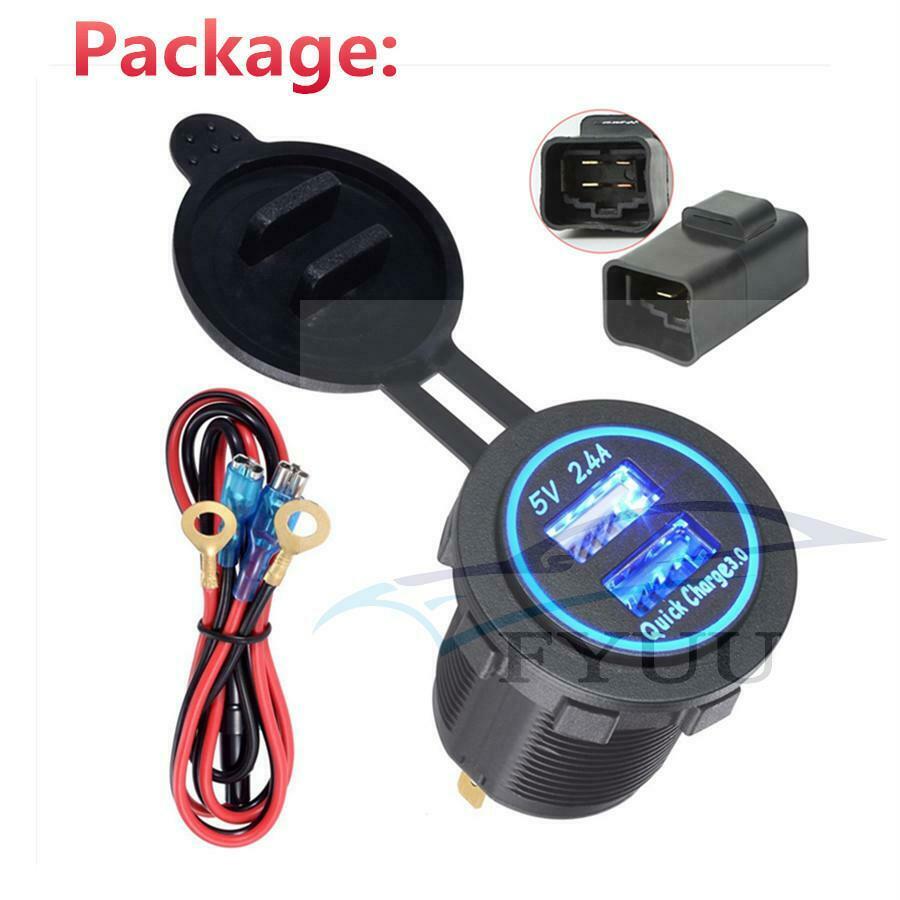 USB Motorcycle Bike Charger QC 3.0 Quick Charger for Kawasaki versys650 12V 22A