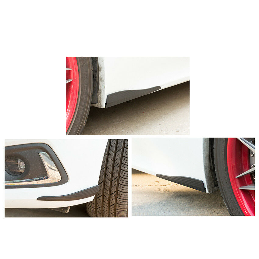 Durable 2pcs Car Carbon Fiber Bumper Fins Shape Guard Protector Guard Perfection